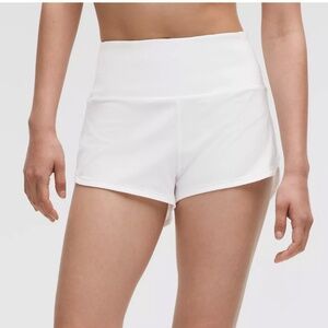 Lulu Lemon Speed Up Lined Short 2.5" in White